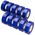 OHLECTRIC Professional Grade Vinyl Electrical Tape (10 Pack) Blue - 7 Mil Thick Flame-Retardant, Heat & Weather Resistant 3/4 Inch x 60 Feet | Ideal for Contractors & Electricians
