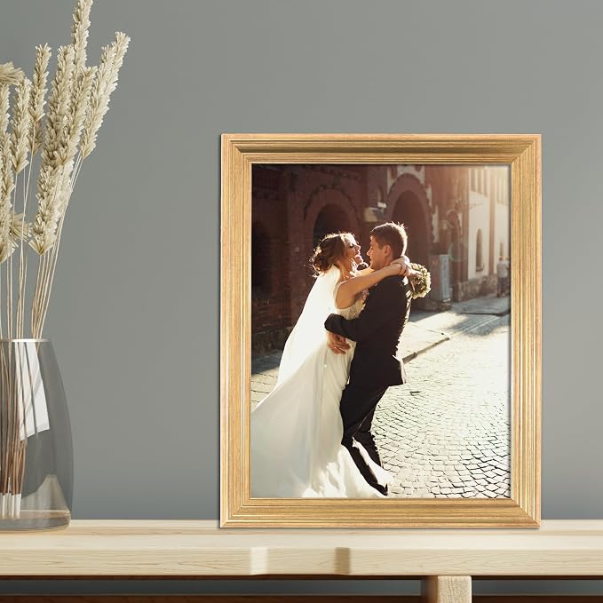 Lawrence Frames 8.5x11 Sutter Burnished Gold Picture Frame - Image 2