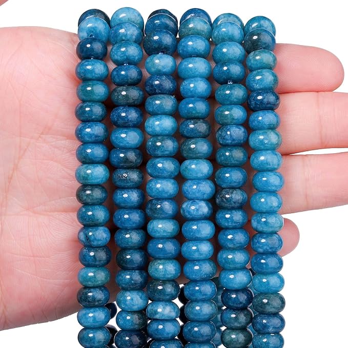 Songxi 5x8mm Natural Apatite Stone Rondelle Beads, Gemstone by SongXi