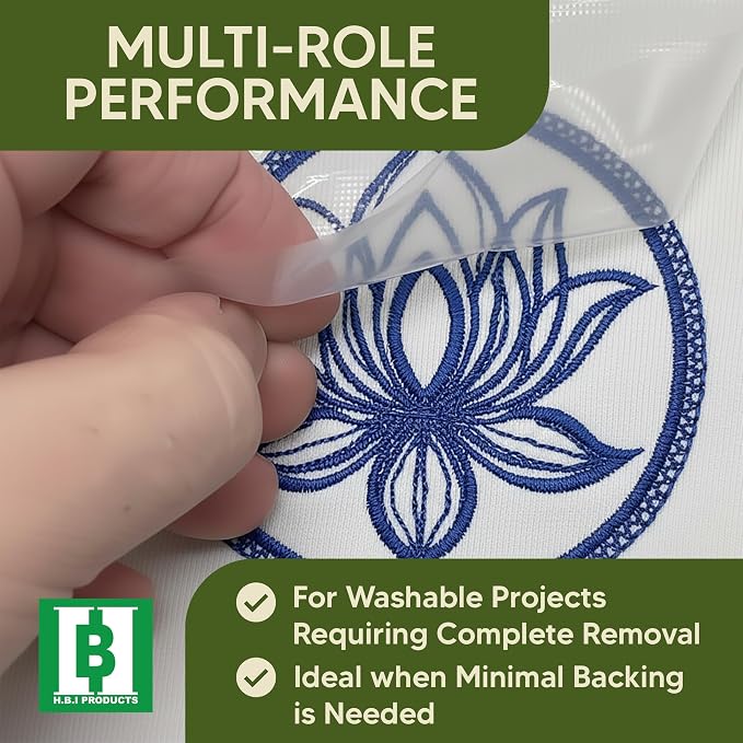 H.B.I. Products Wash Away Water Soluble Embroidery Stabilizer & Topping Roll - Image 5