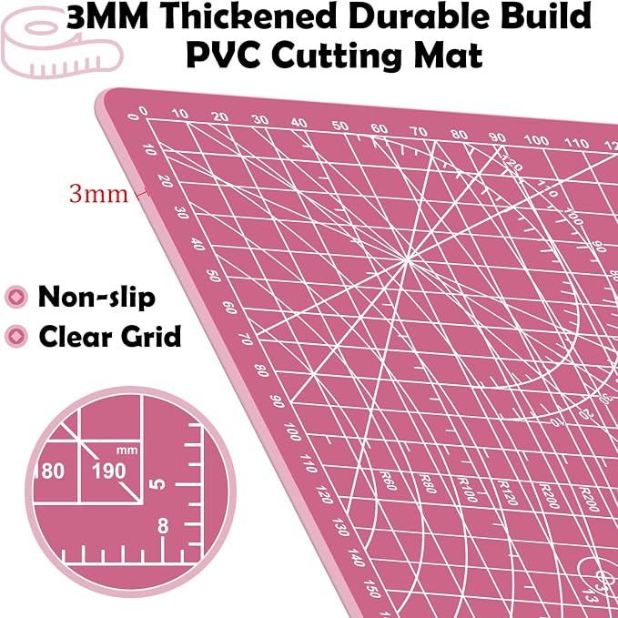 Sewing Cutting Mat 8in x 6in, Small Self Healing Cutting Board A5 Rotary - Image 4