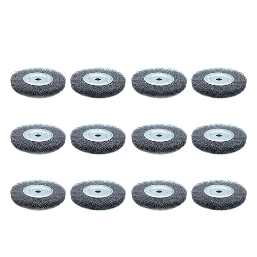 6inch Bench Wire Wheel Brush Set for Rust, Burr, Paint, and Corrosion Removal (12)