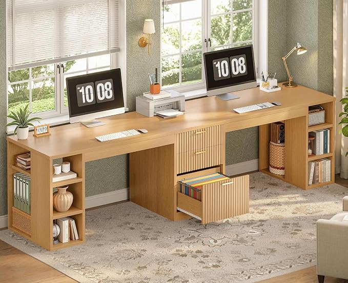 SEDETA Fluted 96.5" Computer Desk by SEDETA