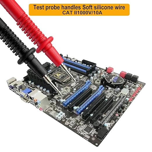 ZIBOO KIT-14 Test Lead Set,Compatible with Fluke Ideal Simpson mprobe/Fieldpiece/Extech/Digital Multimeter/Clamp Meter 4mm Banana Test Lead Probe Clip Substitute Klein Tools 69410
