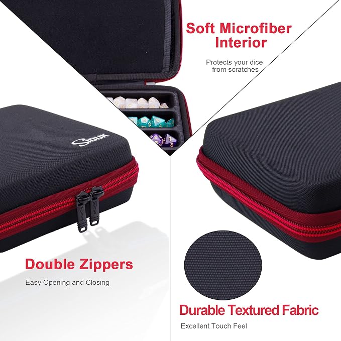 SIQUK Dice Storage Case Dice Organiser Holder Removable Slotted Tray - Image 4