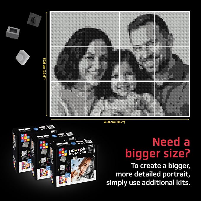 BRICK ME Pix-a-Pic Mosaic Kit, 4900 Bricks | DIY Pixel Photo Mosaic - Image 5