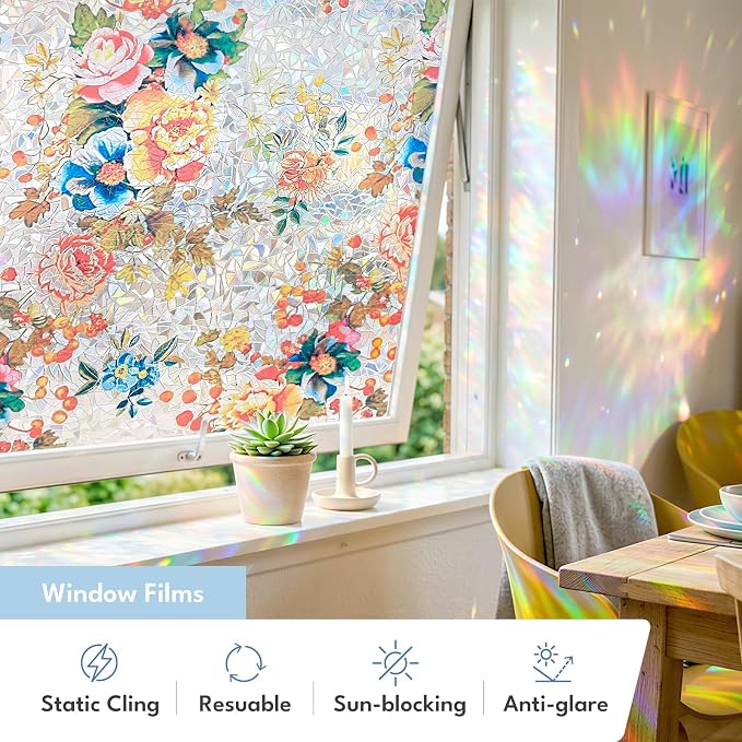 ADD.HERES Window Privacy Film, Stained Glass Decorative Static Cling, Removable - Image 3