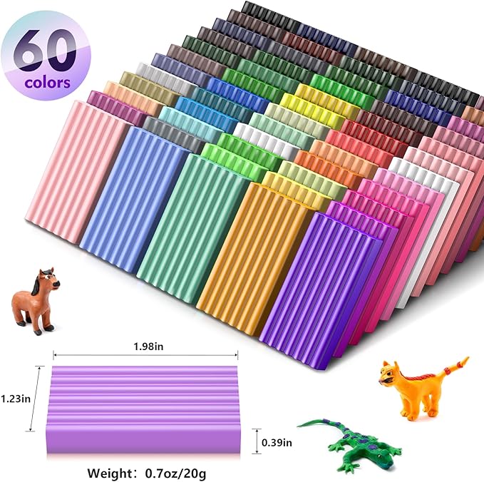 Aestd-ST Polymer Clay Kit 60 Colors, Oven Bake Modeling Clay - Image 2