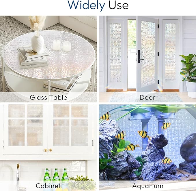 rabbitgoo Window Privacy Film, Mosaic Stained Glass Film, 35.4" x 78.5" | - Image 7