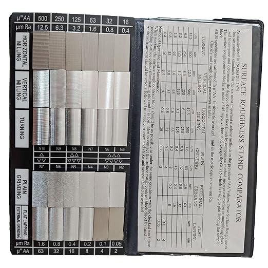 30Pcs Surface Roughness Comparators,Roughness Test Block Ra0.05-12.5mm Microfinish Comparator, Surface Finish Comparator Set for Lathe Machinery Manufactur Teach (30pcs Surface Roughness comparators)