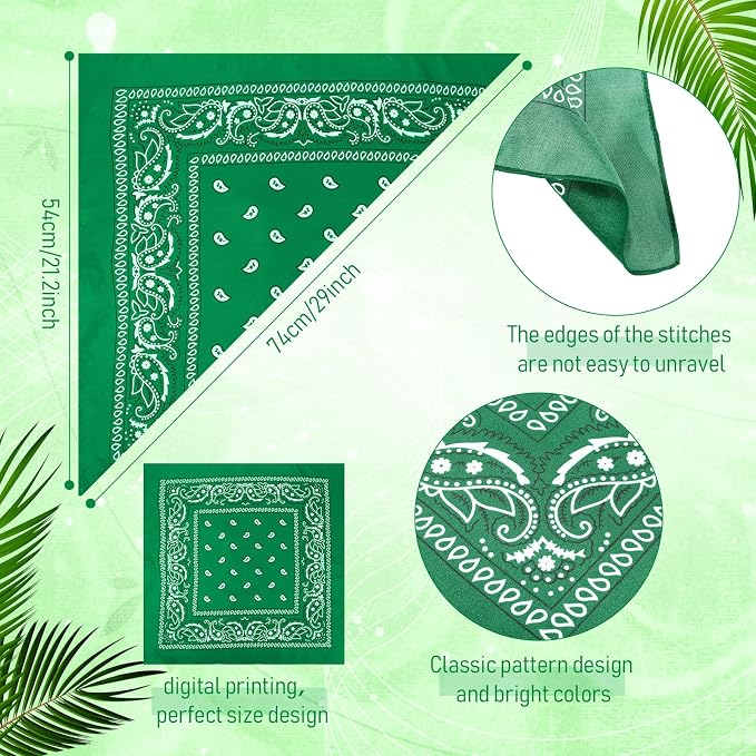 100 Pack Bandanas Unisex Paisley Bandanas Bulk Multi Purpose Cowboy Head Wrap - Image 3