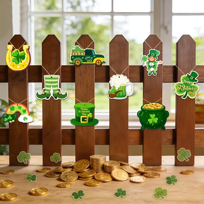 80PCS Wooden St. Patrick's Day Ornaments to Paint Shamrock Cutout Decorations - Image 6