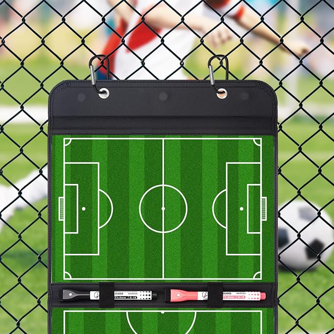 WISYOK Leather Covered Magnetic Soccer Lineup Board, Foldable and Portable - Image 4