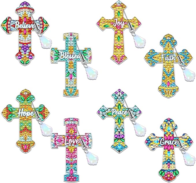 Cross Diamond Art Bookmark Kit: 8 Pcs Christian Bookmarks - Image 9