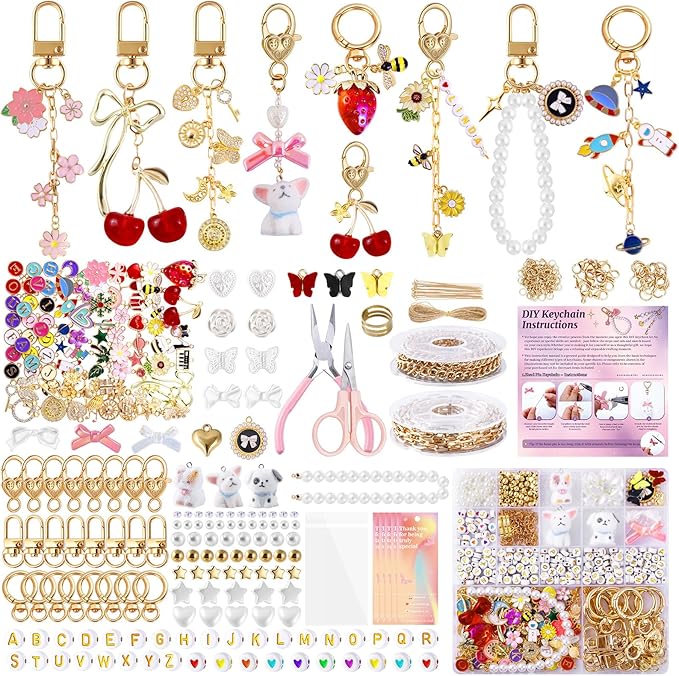 Wurosi 773 Pcs Beaded Keychain Making Kit, Bag Charm Kit, by Unknown
