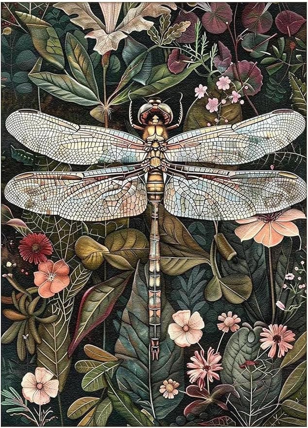 Eiazuiks Stamping Cross Stitch Kit, Dragonfly Counting Cross Stitch Kit by Eiazuiks