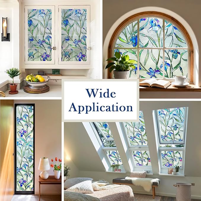 Stained Glass Window Privacy Film, 3D Decorative Window Cling, UV & Heat - Image 7