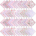 48 Pcs 10 x 10 Inches Pink Floral Cotton Fabric Bundles, Precut Pink Retro by Unknown