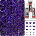 33000Pcs Purple Rhinestones for Bedazzling, Different Sizes 2, 6mm Flatback by Worthofbest