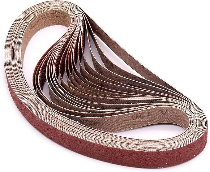 1x30 Inch Sanding Belts, 1 x 30 Aluminum Oxide Sanding Belt Assortment for Belt Sander, 2 Each of 80 120 180 240 320 400 600 800 1000 Grit,18 Pack (1x30in)