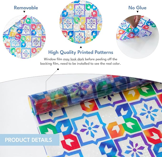 ADD.HERES Window Privacy Film, Stained Glass Decorative Static Cling, Removable - Image 6
