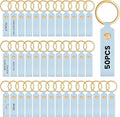Wavyknot 50 Pcs PU Leather Keychain Blanks Bulk Laser Engraving Blanks Keychain by Wavyknot