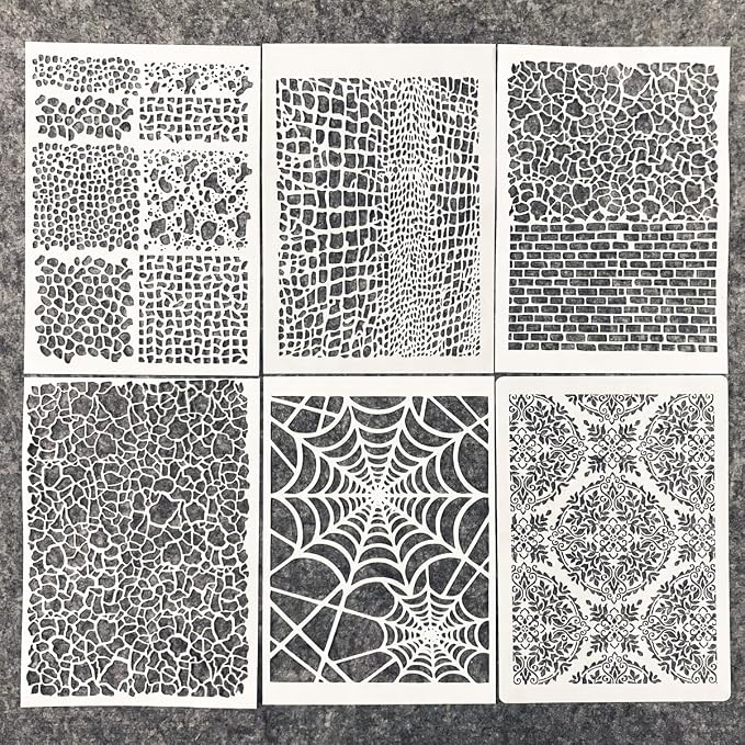 TIAMECH 6 Pcs A4 Reusable Mosaic Graffiti Stencils - Image 9