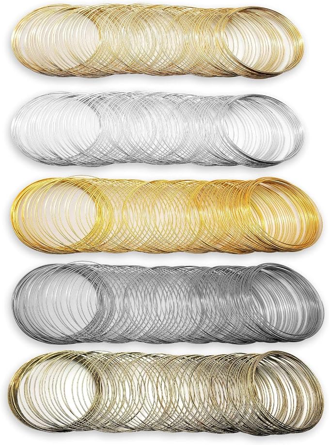 500 Loops Jewelry Wire Memory Beading Wire Steel Memory Wire Cuff Bangle by Huwujiu