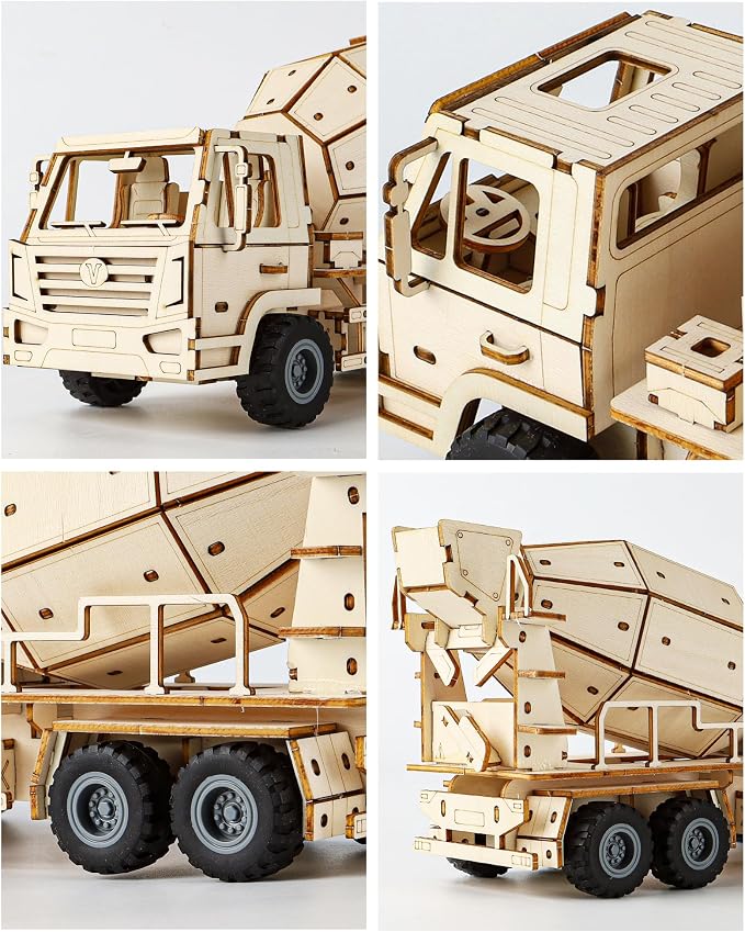 3D Wooden Puzzles Cement Mixer Truck - Image 4