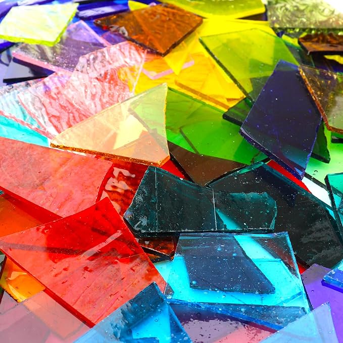 LITMIND 2.2LB Transparent Mixed-Color Stained Glass Scraps - Image 5