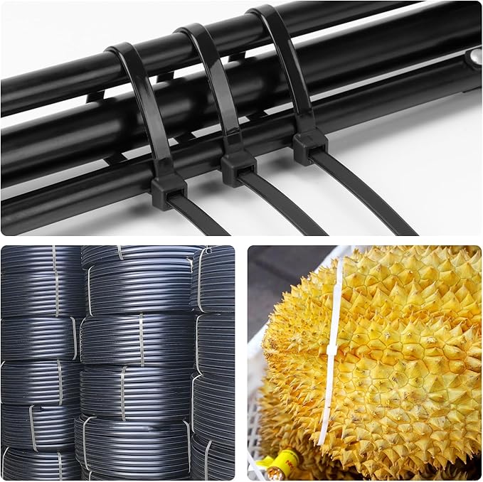 24 inch Black Zip Ties Heavy Duty 50 PCS, 250 LBS Ultra Exclusive Strong Plastic Wire Ties, Large Cable Ties Extra Long Tie Wraps, Indoor and Outdoor UV Resistant
