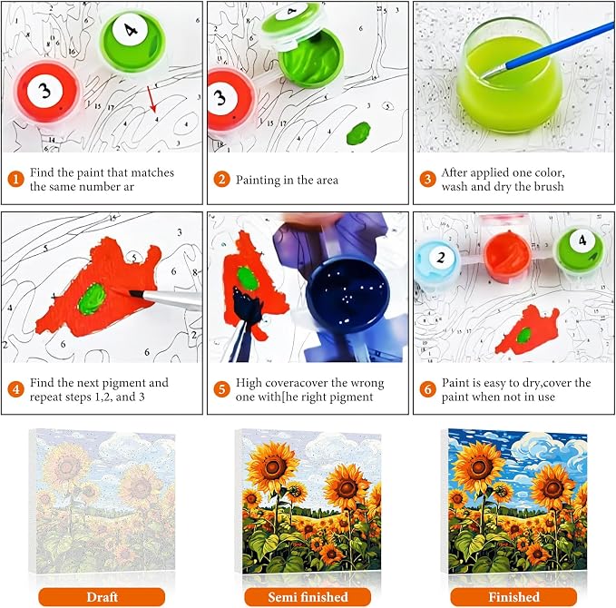 Fountor Sea Turtle Paint by Numbers Kit - Image 6