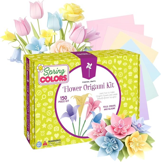 Pinwheel Crafts Flower Origami Kit by PinwheelCrafts