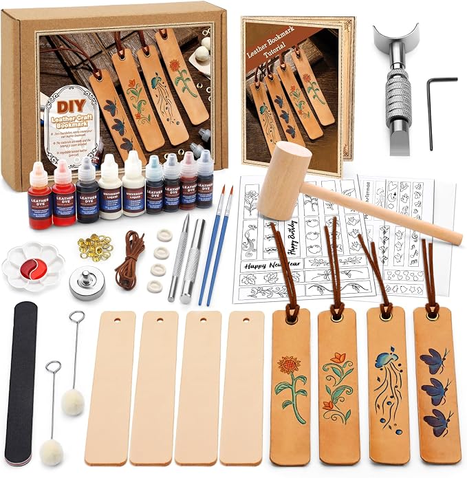 Leather Crafting Kit, Leather Working Kit by Tikjiua