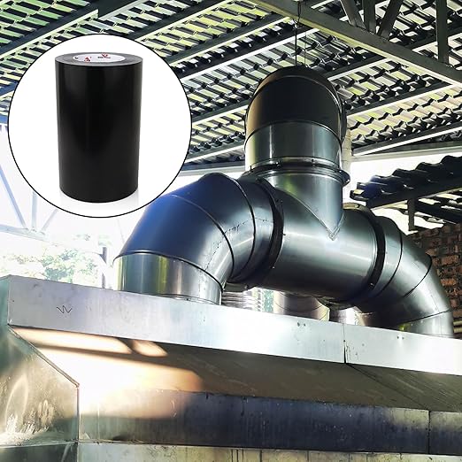 BOMEI PACK Black Aluminum Tape, 8 Inch x 165 Foot, Waterproof, Black Foil Tape for HVAC, Air Ducts, Pipe, Metal Repair