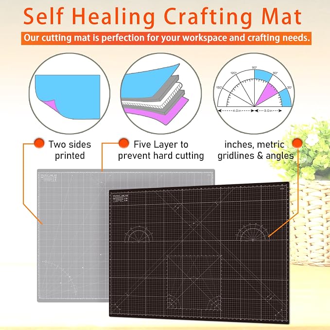 Self Healing Cutting Mat A3 12"x 18" Double Sided Black Mat - Image 4
