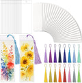 60 Pack Bookmarks with Sleeves & Tassels – Blank Watercolor Paper Bookmarks by Unknown