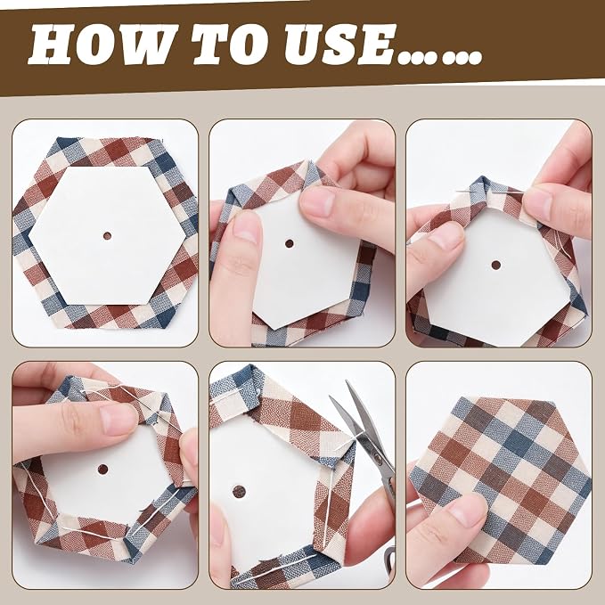 200 PCS Paper Piecing 2", Hexagon Quilting Templates - Image 4