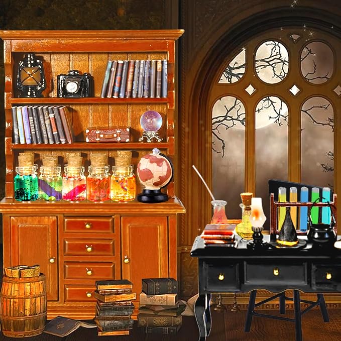 Rileryan 54 Pcs 1:12 Scale Magic Witchy House Kit Halloween Miniatures - Image 3