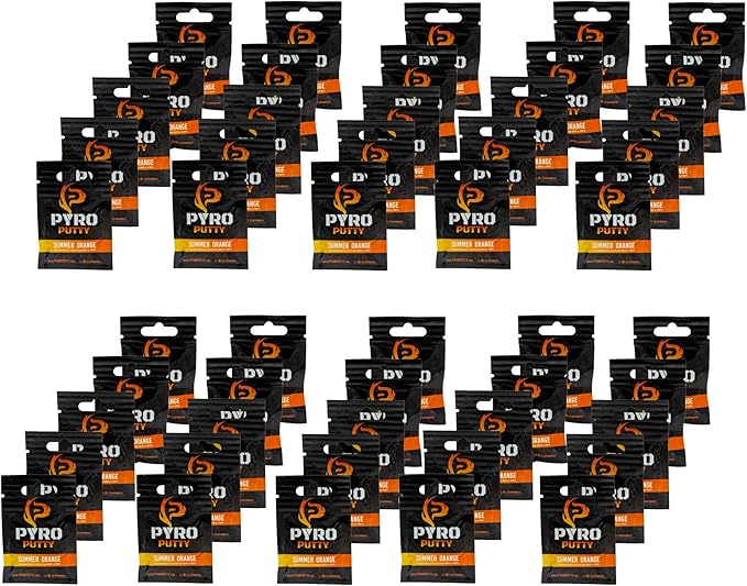 Phone Skope Pyro Putty: Single Use Waterproof Survival Fire Starter, 20 or 50 ct Foil Packs, Easy Tear, Easy Ignite, Fire Starters for Campfires