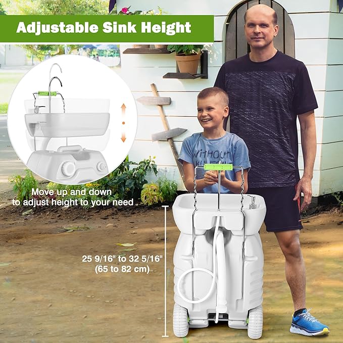 Yescom 45L Hand Wash Station Portable Wash Sink for RV Travel Outdoors