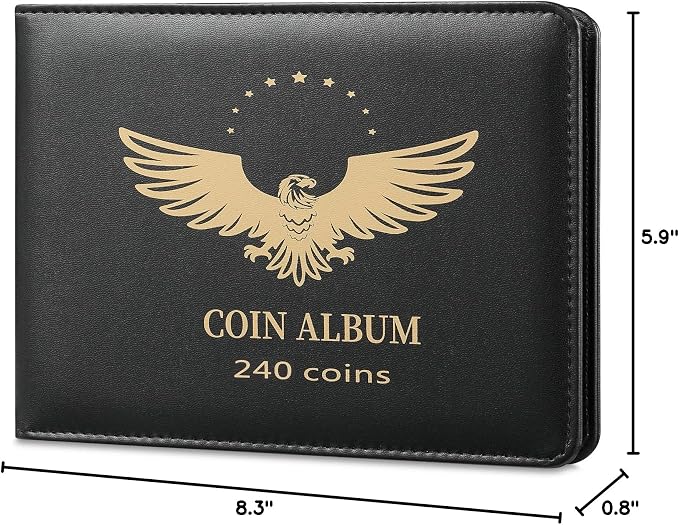 MUDOR 240 Pockets Coin Collection Book, PVC FREE Coin Holder Album | Fits Dime - Image 9