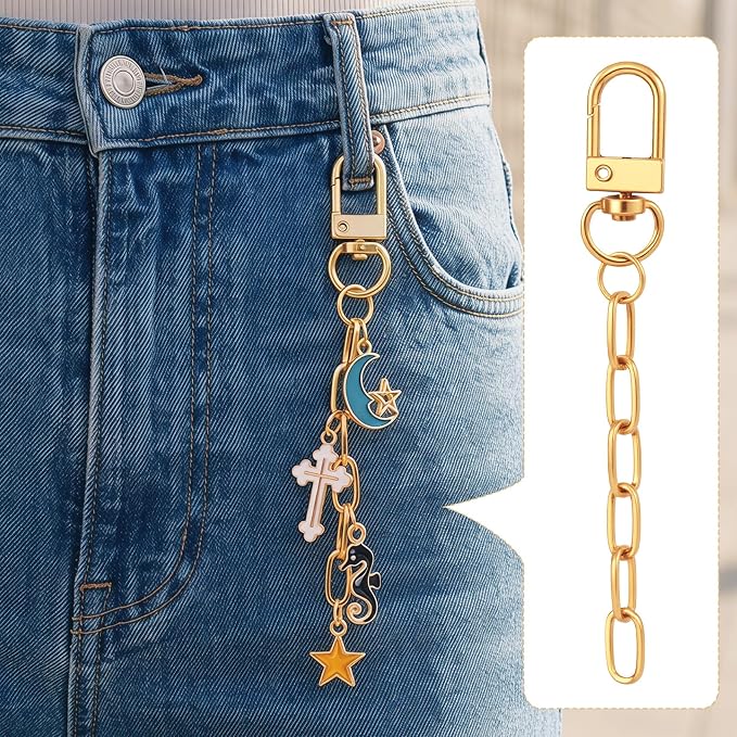 Hzopcw 235pcs Multicolor Keychain Making Kit, Swivel Snap Hook Chains - Image 3
