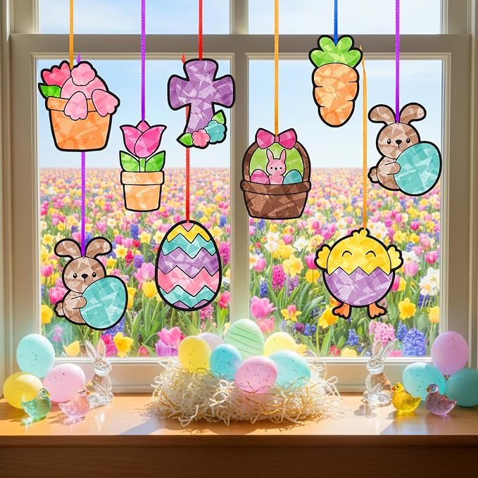 Eersida 32 Sets Easter Suncatcher Craft Kit, Easter Window Art Crafts - Image 7
