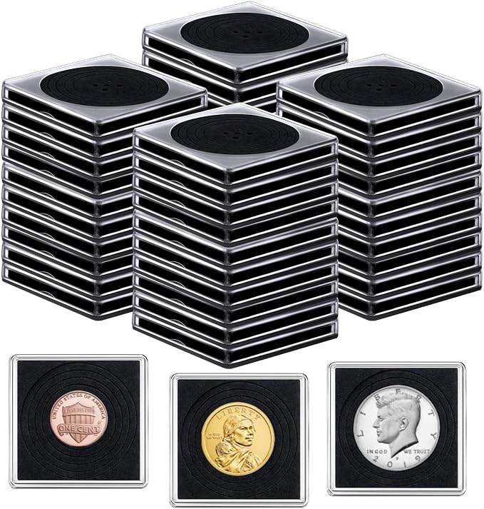 40 Pcs Adjustable Acrylic Coin Holder, Coin Collection Cases by Fansunta