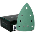 150 Grit 4" x 6" Delta (100mm x 150mm) Triangle Sanding Sheets - Fits Festool DTS 400 & Mirka DEOS Delta Sanders - Heavy-Duty Hook & Loop Film Sandpaper for Detail Sanders - 50 Pack Box