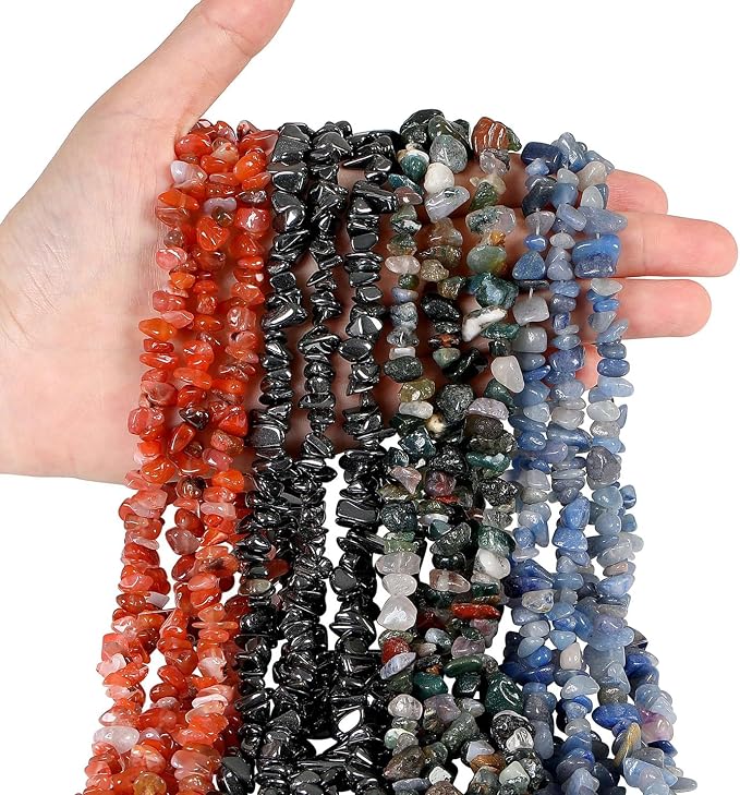 LAIDANLA Blue Aventurine 400pcs Natural Chip Stone Beads 5-8mm Healing Crystal - Image 4