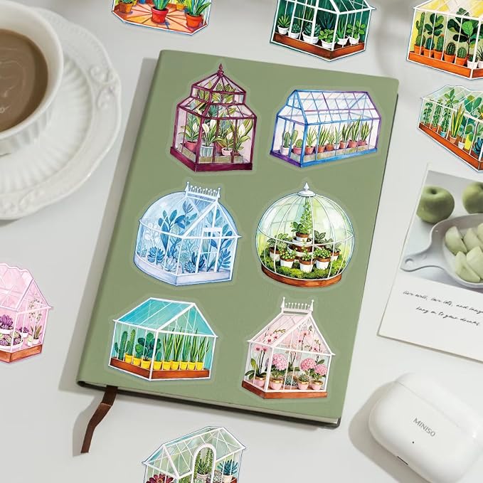 50PCS Transparent Greenhouse Plants Stickers Nature Botanical Floral Aesthetic - Image 5