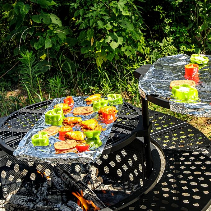 OutVue 47 Inch Fire Pit with 2 Grills, Wood Burning Fire Pits - Image 8