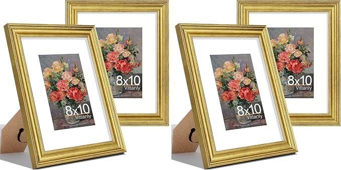 Vittanly 8x10 Picture Frames Set of 2, Ornate Vintage Photo Frame by Vittanly